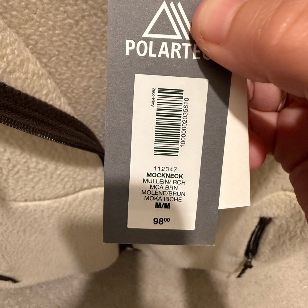 Aritzia TNA Off-White and Dark Brown Fleece Polartec Mockneck vest NWT - Picture 10 of 12